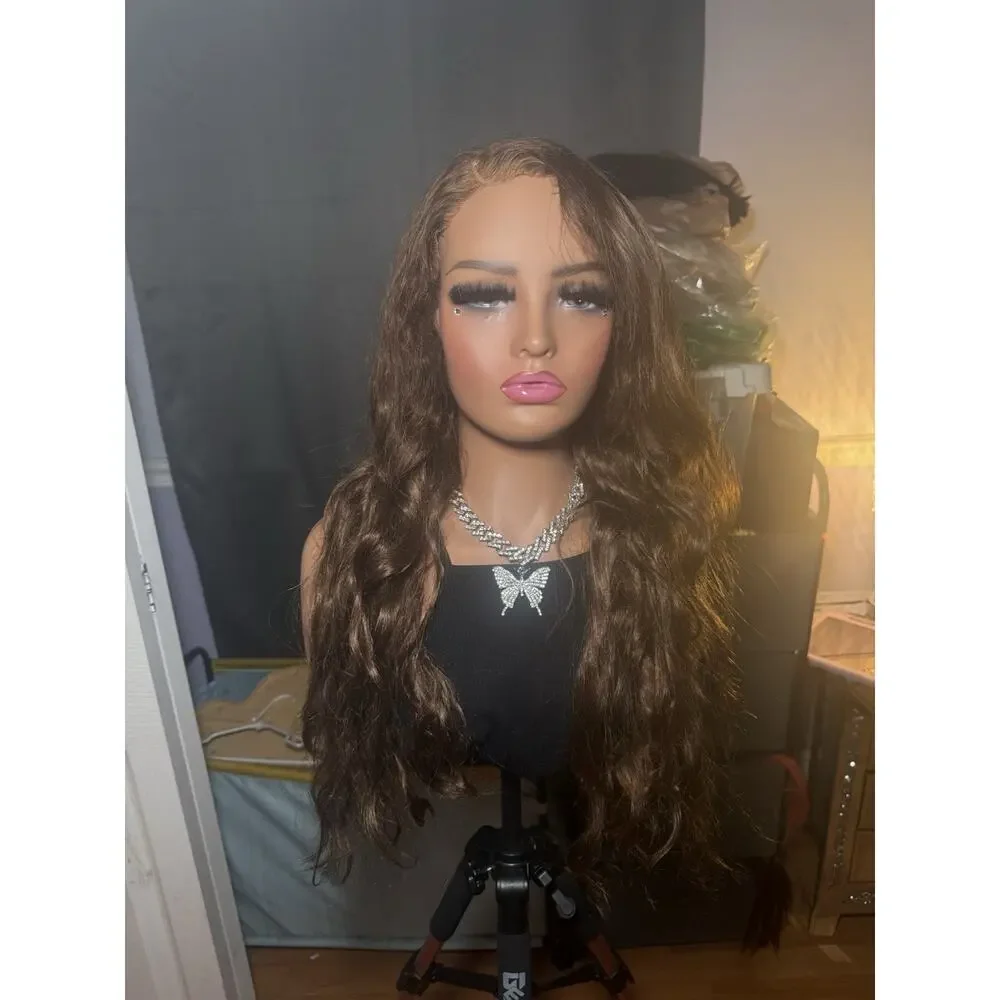 13x6 Lace Front Wig 100% Human Hair Brown Body Wave Pre-Plucked Baby Hairs 28-30
